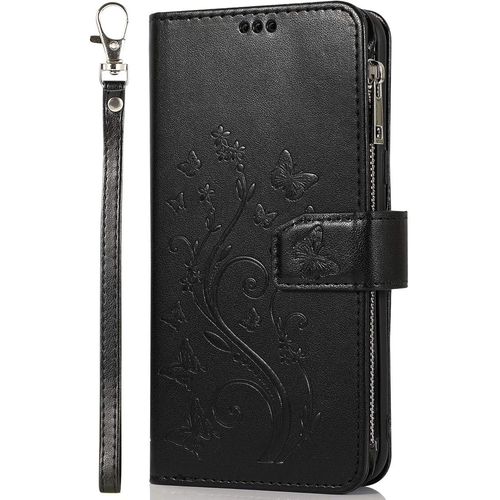 Pour Huawei P40 Pro [Pas Pour P40] Coque, Etui Case Portefeuille Cuir Wallet Cover Flip Coque Porte Carte Magnétique Dragonne Motif Antichoc Élégant Téléphone Housse Pour Huawei P40 Pro,Noir