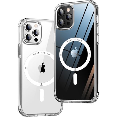 Coque Magnétique Hybride Rigide Compatible Avec Magsafe Iphone 14 Pro Housse, Protection Antichoc Militaire, Résistant Aux Rayures, Charge Sans Fil, Anti-Jaune En Silicone Case, Transparent
