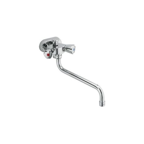 Mitigeur bain-douche STANDARD SPEZIAL DN 15 avec douchette t?lescopique blanc chrome KLUDI
