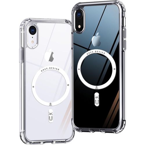 Coque Magnétique Hybride Rigide Compatible Avec Magsafe Iphone Xr Housse, Protection Antichoc Militaire, Résistant Aux Rayures, Charge Sans Fil, Anti-Jaune En Silicone Case, Transparent