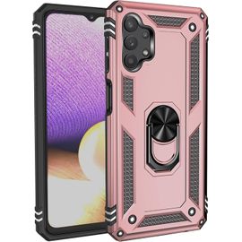 Coque Pour Samsung Galaxy A32 4g Coque Etui Housse Galaxy A32 4g + Protecteur D'écran, Antichoc Militaire [Tough Armor] Heavy Duty Shock Proof Protective Housse Avec Anneau Support,Roseor