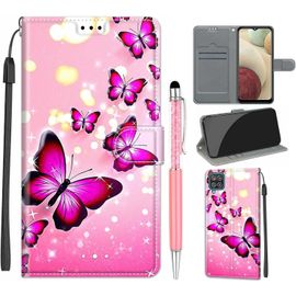 Pour Samsung Galaxy A12 Coque, Etui Housse Flip Case Avec Motif Coloré Porte Carte Magnétique À Rabat Coque En Cuir Portefeuille 360 Degrés Antichoc Étui Coque Pour Samsung Galaxy A12,Design 1