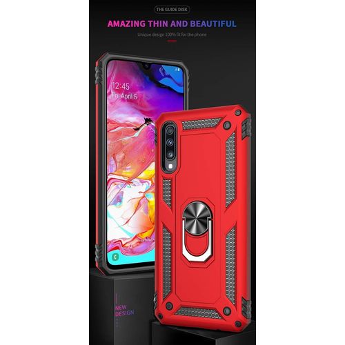 Coque Samsung Galaxy A70, Avec Anneau Support, Coque Etui Housse Galaxy A70 Antichoc Militaire [Tough Armor] Heavy Duty Shock Proof Protective Housse Pour Galaxy A70- Rose Or