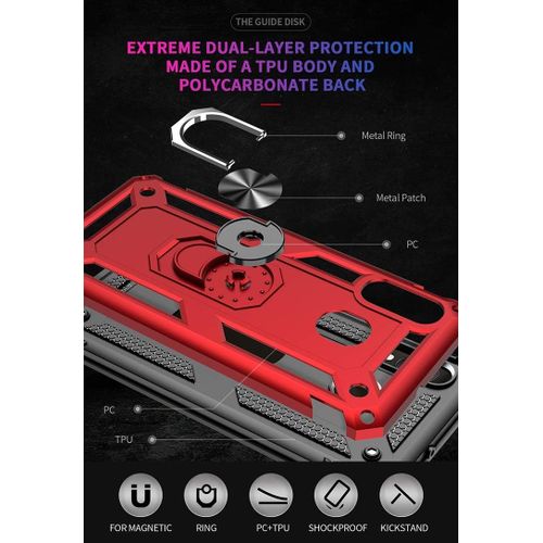 Coque Samsung Galaxy A20e, Avec Anneau Support, Coque Etui Housse Galaxy A20e Antichoc Militaire [Tough Armor] Heavy Duty Shock Proof Protective Housse Pour Galaxy A20e- Rose Or