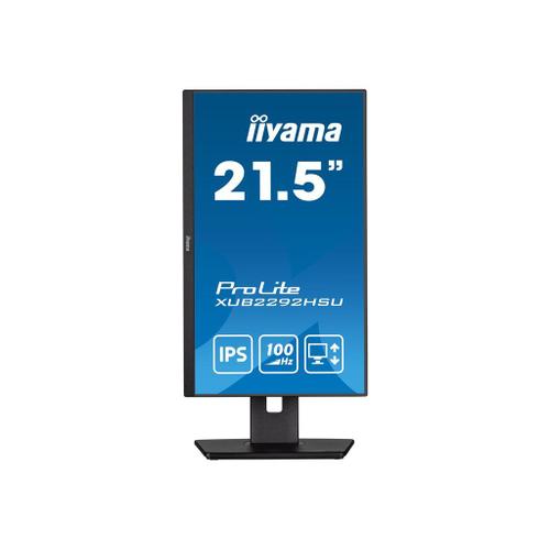 iiyama ProLite XUB2292HSU-B6 - Écran LED - 22" (21.5" visualisable) - 1920 x 1080 Full HD (1080p) @ 100 Hz - IPS - 250 cd/m² - 1000:1 - 0.4 ms - HDMI, DisplayPort - haut-parleurs - noir mat