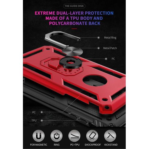 Coque Google Pixel 3a Xl 2019, Support De Bague En Métal, Pivots De Rotation À 360 ° & 180 °. Étui De Protection Slim Soft Tpu + Pc, Compatible Avec Support De Voiture Magnétique - Bleu