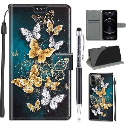 Pour Iphone 13 Pro (Pas Pour Iphone 13) Coque, Etui Housse Flip Case Avec Motif Coloré Porte Carte Magnétique À Rabat Cuir Portefeuille 360 Degrés Antichoc Coque Pour Iphone 13 Pro,Design 2