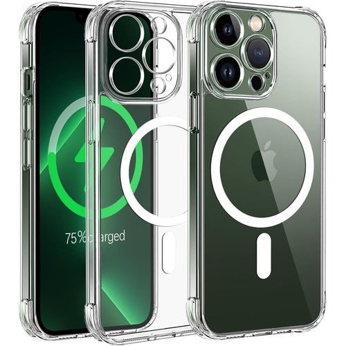 Protection Caméra Coque Pour Iphone 13 Pro 6,1 Charge Sans Fil Magnétique, Compatible Avec Magsafe Étui Housse Iphone 13 Pro Anti-Jaune De Téléphone Antichoc, Anti-Rayures (Transparente)