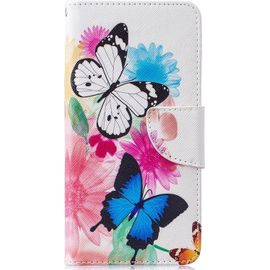 Pour Samsung Galaxy A12 / M12 Coque, Etui Housse Flip Case Coque En Cuir Motif Coloré Dessin Avec Porte Carte Magnétique Rabat Clapet Cover Étui Coque Pour Samsung Galaxy A12 / M12,Bleu Rose