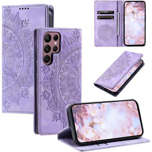 Lagogo Coque Pour Honor 7a/Huawei Y6 2018/Y6 Prime 2018 Etui Rfid Protection Housse En Premium Cuir Pochette Portefeuille Rabat Clapet Case Porte Carte Magnétique Étui Pour-La Couleur Violette