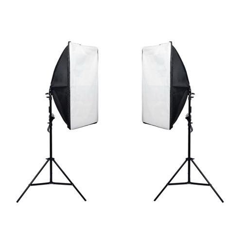 perfk 2Piece Studio Photography Softbox Light Stand Kit D'éclairage Continu 135W