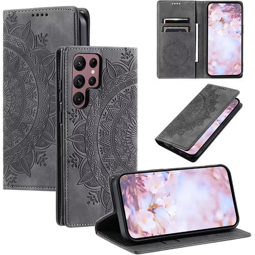 Lagogo Coque Pour Sony Xperia 10 Ii Etui Rfid Protection Housse En Premium Cuir Pochette Portefeuille Rabat Clapet Case Porte Carte Magnétique Étui Pour Sony Xperia 10 Ii-Gris