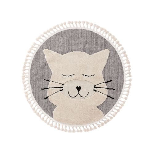Lytte Tapis Enfant Momo Gris Diamètre 120 Cm Rond