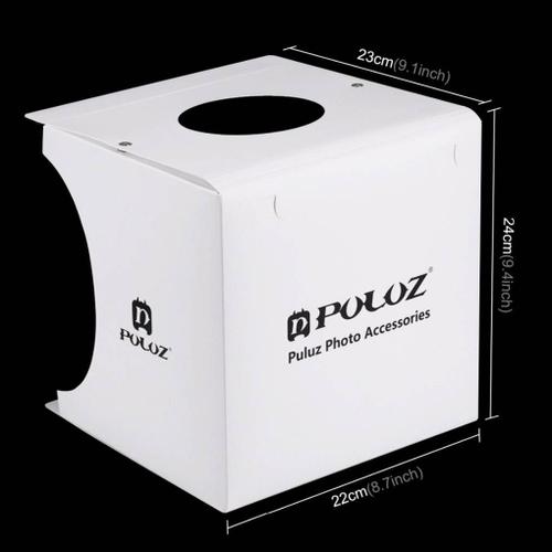 Demino PULUZ 20 LED Petit Portable Pliant Photo lumière Blanche Box pour Jouets/Montre/Bijoux/Petits Articles 