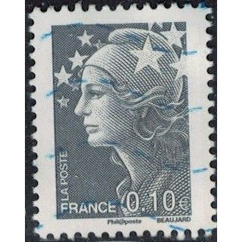 France 2009 Oblitéré Used Marianne De Beaujard 0,10 Cents Gris Y&t Fr 4411 Su