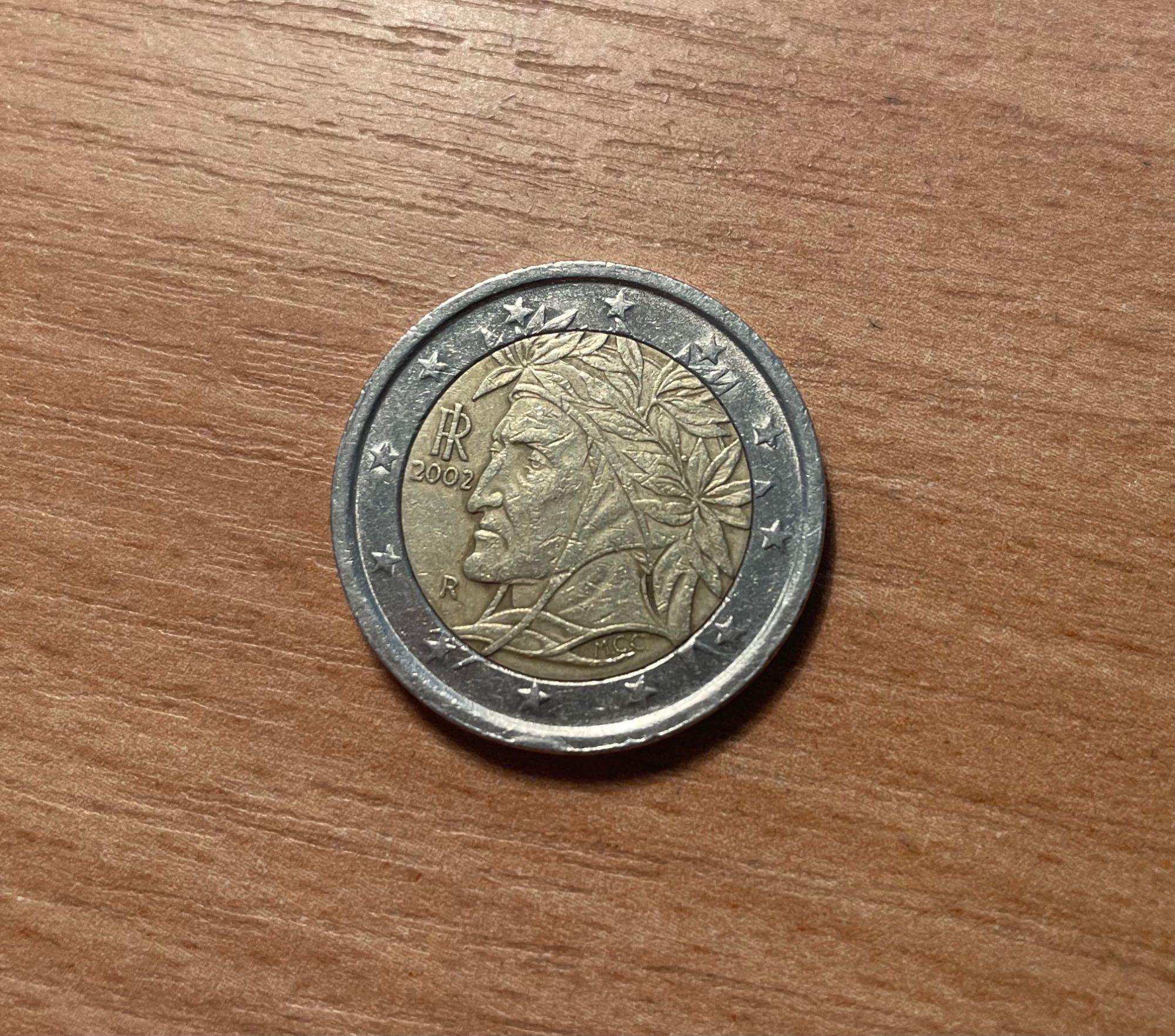 Piece 2 euro 2002 dante alighieri italie RARE Rakuten