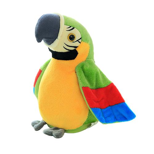 Ttooyful Parler Parler Parrot Record Répète Ailes En Agitant Électrique En Peluche Jouet Enfants Cadeau D'anniversaire Parlez Vert