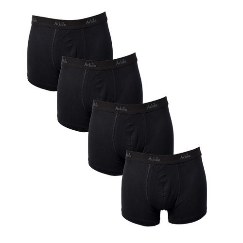 Boxer Homme Achile Ultra Confort Qualité Française Pack De 4 Boxers Achile Noirs