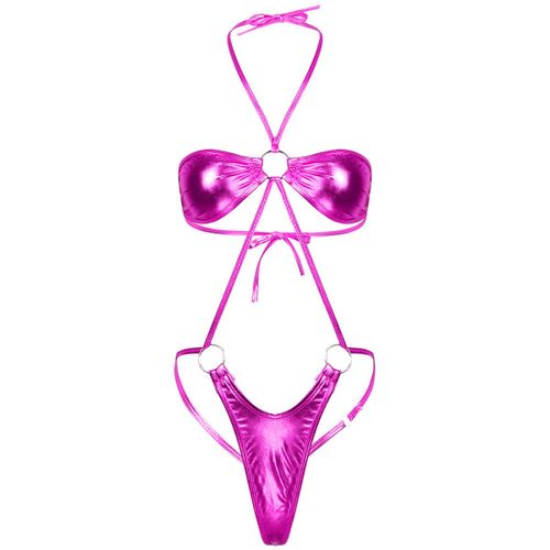 Maillot De Bain Métallique Brillant Pour Femmes,Mini Trikini Licou,Monokini Sexy,Vêtements De Plage,Wlwear De Performance Sur Scène