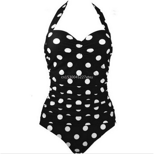 Maillot De Bain Une Pièce,Grande Taille,Rétro,À Pois,Pour Femmes,Monokini,Vêtements De Plage