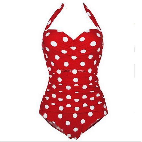 Maillot De Bain Une Pièce,Grande Taille,Rétro,À Pois,Pour Femmes,Monokini,Vêtements De Plage