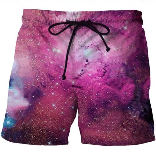 Short De Plage À Séchage Rapide Pour Homme,Pantalon Court De Sport,Imprimé Nébuleuse De La Galact En 3d,Mince,Pour Gym,Course À Pied,Maillot De Bain,Surf