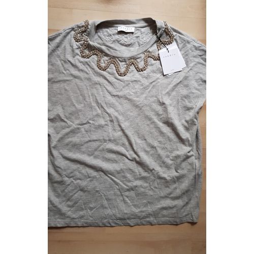 Tee Shirt Sandro Neuf Avec Etiquette Gris Taille 2