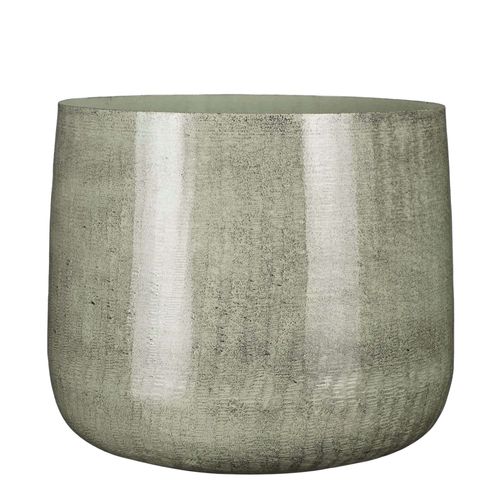 Cache-Pot En Métal Gris Clair D32