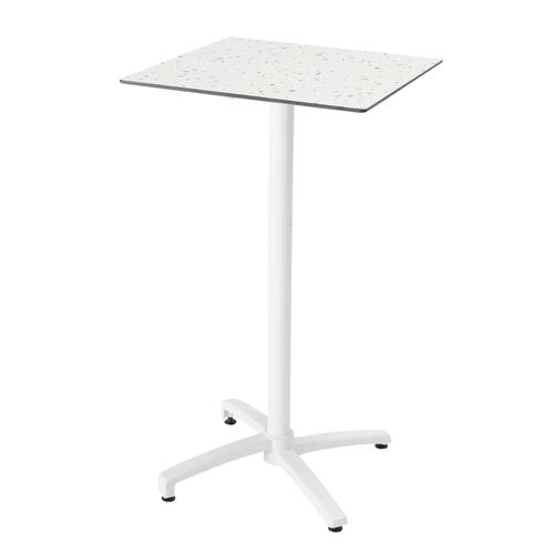 Table Haute De Terrasse 60 X 60 Cm Inclinable Stratifié Terrazzo