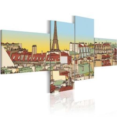 Tableau Vintage Fabuleux Paris : Taille - 100 X 45 Cm