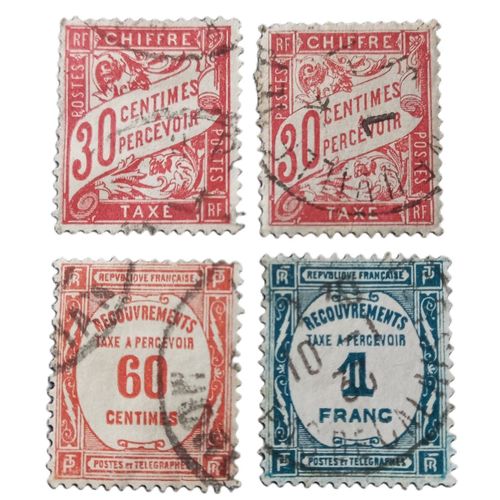 France 1893-1896 & 1927-1931 New Design Chiffre Taxe À Percevoir - Type Duval Lot 4