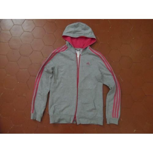 Veste À Capuche Coton Gris Chiné Adidas