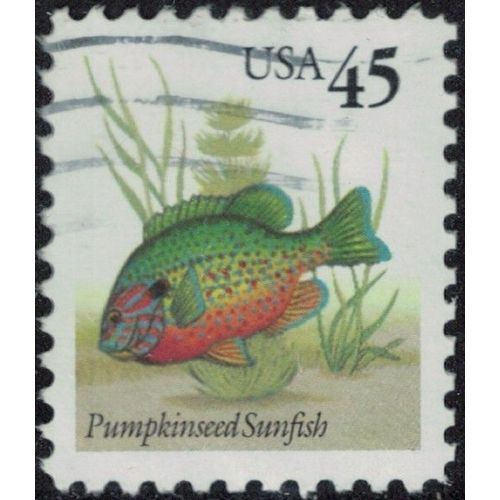 Etats Unis 1992 Oblitéré Used Poisson Lepomis Gibbosus Crapet Soleil Y&t Us 2128 Su