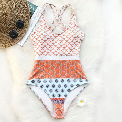 Toxic Pshe-Maillot De Bain Une Pièce Imprimé Bohème Pour Femme,Monokini Sexy À Encolure Dégagée,Dos Croisé,Vêtements De Plage,2023