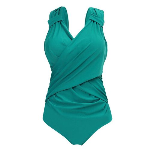 Maillot De Bain Une Pièce Pour Femmes,Grande Taille,Couleur Unie,Noir,Bleu,Rouge,Push-Up,Vêtements De Plage