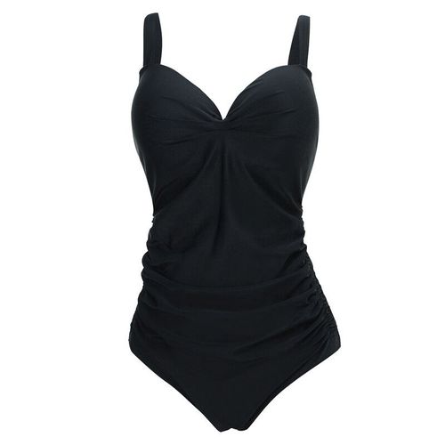 Maillot De Bain Une Pièce Pour Femmes,Grande Taille,Couleur Unie,Noir,Bleu,Rouge,Push-Up,Vêtements De Plage