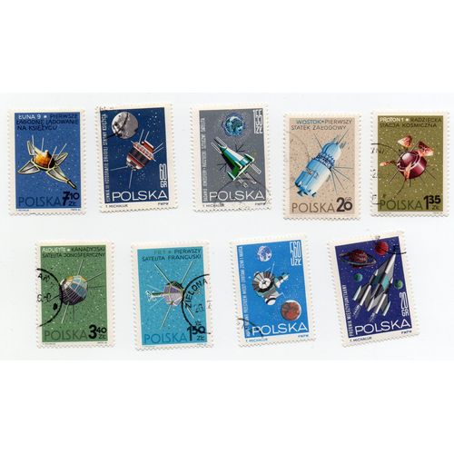 Pologne- Lot De 9 Timbres Oblitérés - Espace