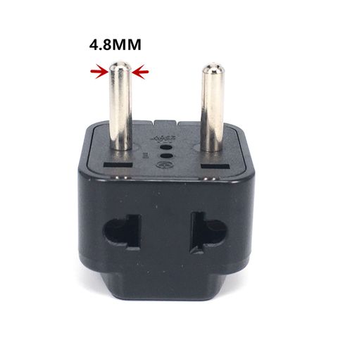 Adaptateur de voyage universel,2 en 1,prise de courant CE,prise US à EU,royaume-uni,US,ue,IL,noir/blanc,nouvelle-zélande,australie,1 pièce - Type 4.8mm pin eu plug-White