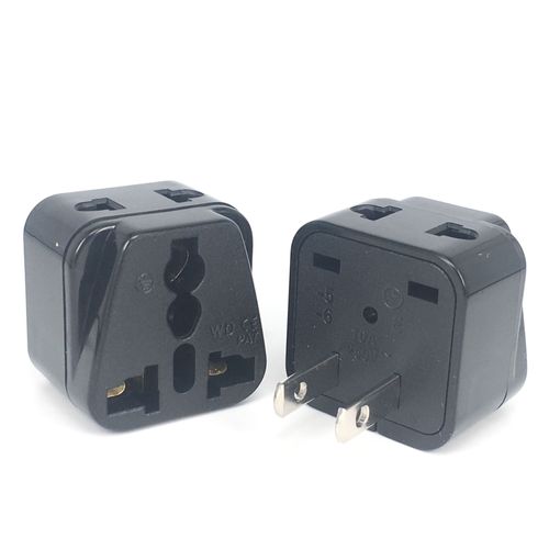Adaptateur de voyage universel,2 en 1,prise de courant CE,prise US à EU,royaume-uni,US,ue,IL,noir/blanc,nouvelle-zélande,australie,1 pièce - Type Type B 2pin-Black