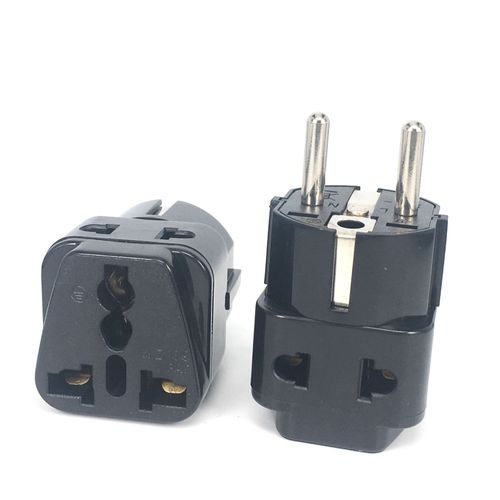 Adaptateur de voyage universel,2 en 1,prise de courant CE,prise US à EU,royaume-uni,US,ue,IL,noir/blanc,nouvelle-zélande,australie,1 pièce - Type Type E F-White