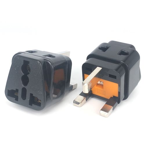 Adaptateur de voyage universel,2 en 1,prise de courant CE,prise US à EU,royaume-uni,US,ue,IL,noir/blanc,nouvelle-zélande,australie,1 pièce - Type Type G Fused-Black