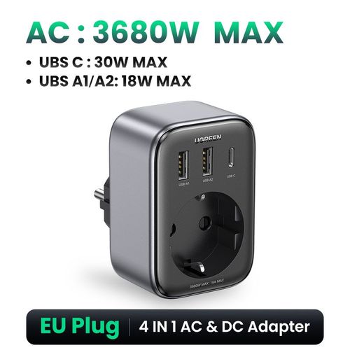 barrette d'alimentation GaN 30W,avec prises de courant alternatif,chargeur de téléphone portable,prise murale USB,PD,chargeur rapide - Type 30W Outlet adapter