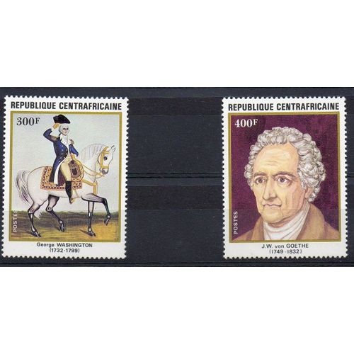 Centrafrique Timbres Goethe Washington 1982