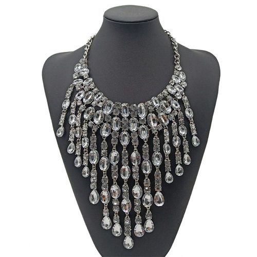 Collier Ras Du Cou En Cristal Transparent Pour Femmes, Long Gland, Pendentif, Gros Bijoux, Vente En Gros