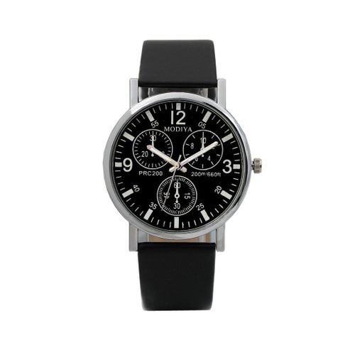 Montre À Trois Yeux Pour Hommes, Montre Bracelet Formel À Quartz Avec Ceinture En Verre Bleu, Haut De Gamme, D2