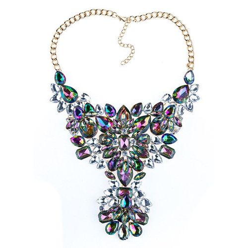 Collier Ras Du Cou En Cristal Coloré Pour Femmes, Strass Épais, Bijoux De Mariage, Nouvelle Mode, 2017