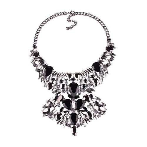 Collier En Cristal Noir Pour Femmes, Marque De Luxe, Nouveau Design, Vintage, Branche Féminine, Collier À Strass, Bijoux D'été