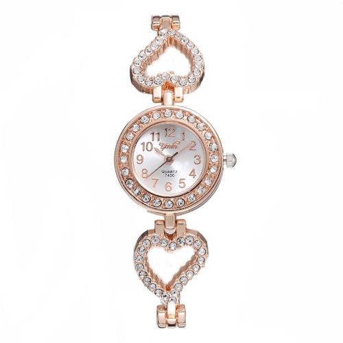 Montre Bracelet Ronde En Diamant Pour Femmes, Mouvement À Quartz Analogique, De Luxe, Horloge