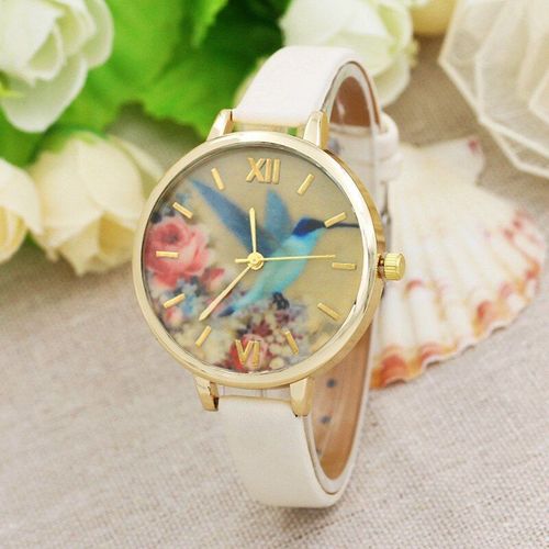 Montre Bracelet En Cuir Pour Femmes, Colibri Bleu, Mouvement À Quartz Analogique, Mode Couple, 2020