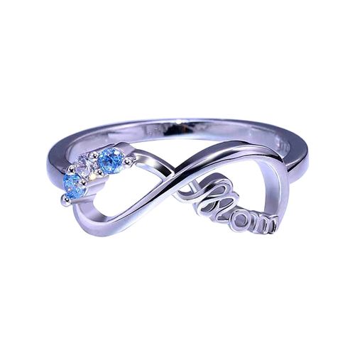 Inversé 8 Bagues Mère Amour Lettre Mère Micro Incrusté Pierre Anneau Femmes Créatif Charme De Mariage Bijoux De Luxe